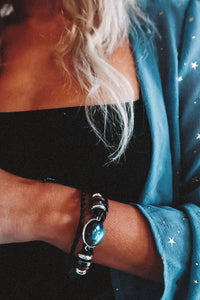 Blue Labradorite Beaded Stack Bracelet