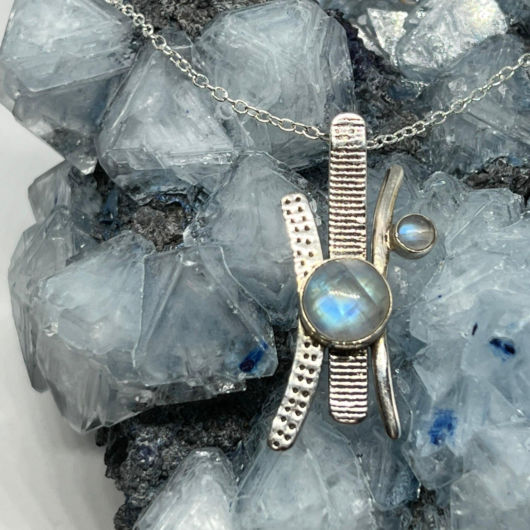 Moonstone Pendant Necklace - 925 Silver
