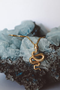 Snake Pendant Necklace - Gold Permanent Jewelry
