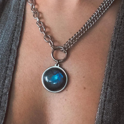 EQUINOX Amethyst O Ring Chain Choker Necklace