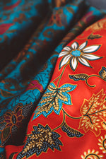Load image into Gallery viewer, Red Floral Silk Sarong
