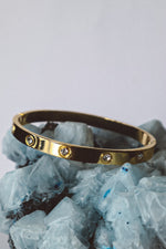 Charger l&#39;image dans la galerie, Zircon Solid Bangle Bracelet - Gold
