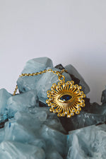 Charger l&#39;image dans la galerie, Turkish Eye Blue Zircon Pendant Necklace - Gold
