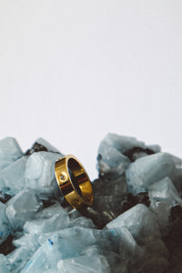 Zircon Solid Ring - Gold
