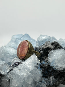 Pink Ocean Jasper Ring - Bronze