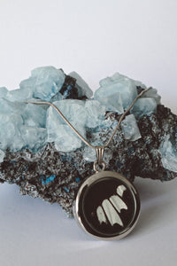Butterfly Wing Pendant - Black/Silver
