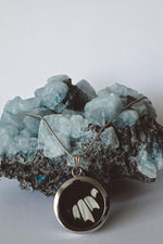 Load image into Gallery viewer, Butterfly Wing Pendant - Black/Silver
