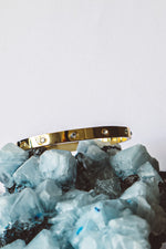Load image into Gallery viewer, Zircon Solid Bangle Bracelet - Gold
