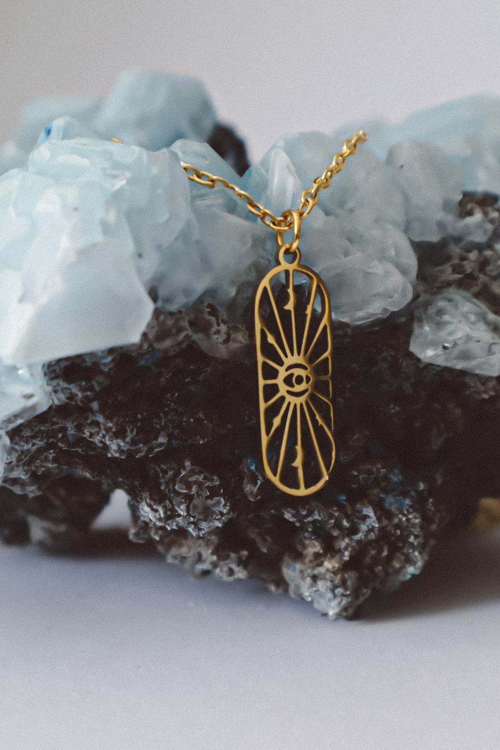 Celestial Protection Pendant Necklace - Gold