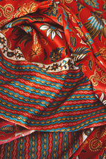 Load image into Gallery viewer, Red Floral Silk Sarong
