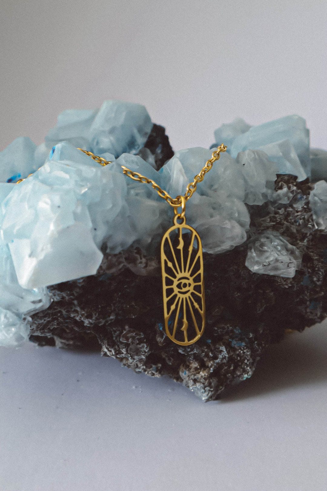 Celestial Protection Pendant Necklace - Gold
