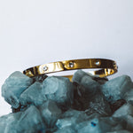 Load image into Gallery viewer, Zircon Solid Bangle Bracelet - Gold
