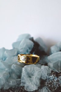 OCEANA Pearl Aura Ring - Gold