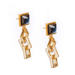 Cargar imagen en el visor de la galería, VARG Blue Labradorite Chain Earrings Gold

