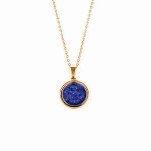 SAYA Lapis Lazuli Pendant Necklace - Gold