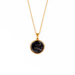 Load image into Gallery viewer, SAYA Larvikite Pendant Necklace - Gold
