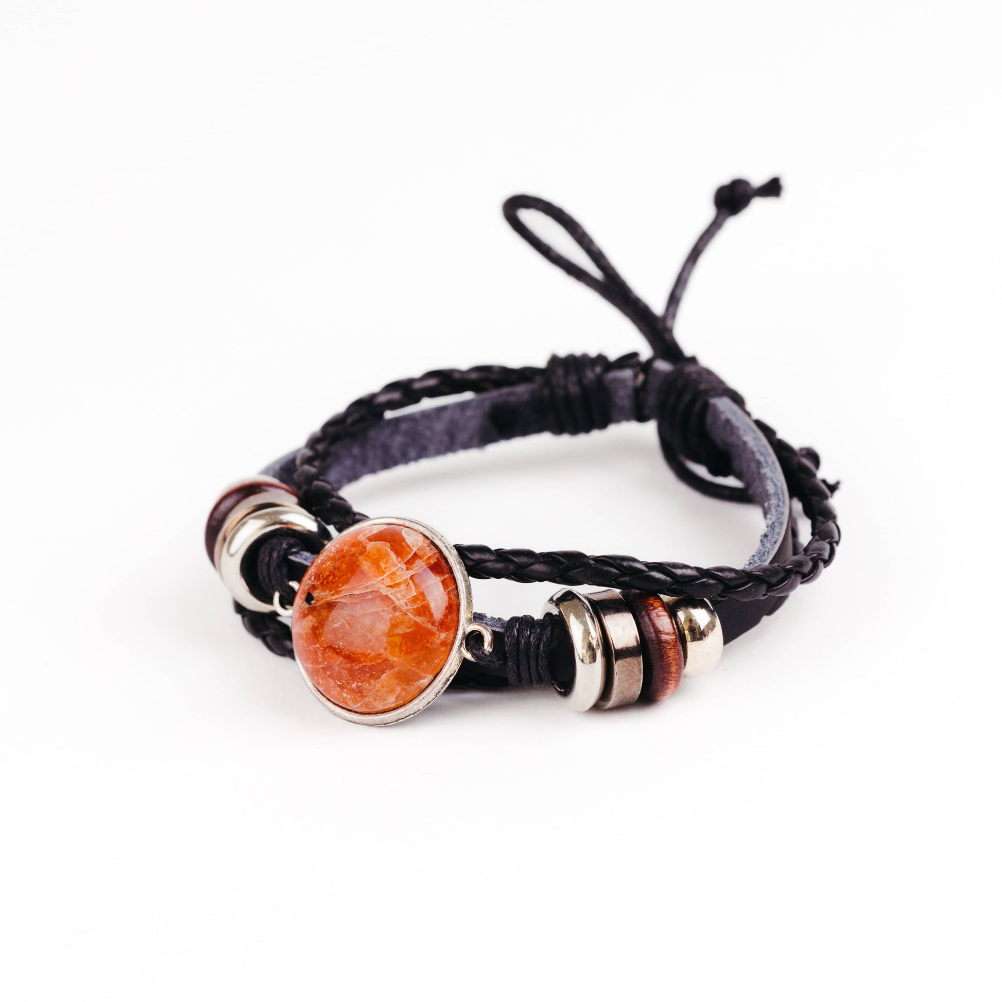 Orange Sunstone Bracelet Beaded Stack