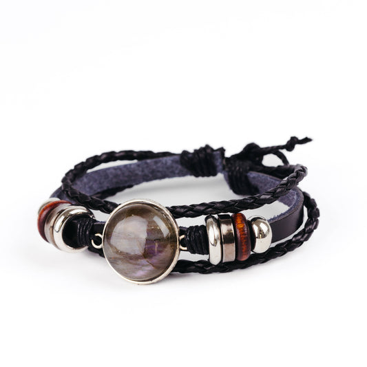 Purple Labradorite Beaded Stack Bracelet