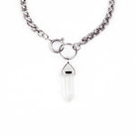 Load image into Gallery viewer, Angel Aura Quartz O Ring Chain Choker Necklace Silver
