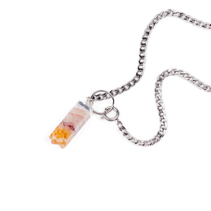 RAW Citrine O Ring Choker Chain Necklace Silver