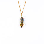 Load image into Gallery viewer, Wire Wrapped Titanium Aura Quartz Necklace - Gold
