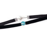 Load image into Gallery viewer, Gemstone Choker Necklace - Black/Silver
