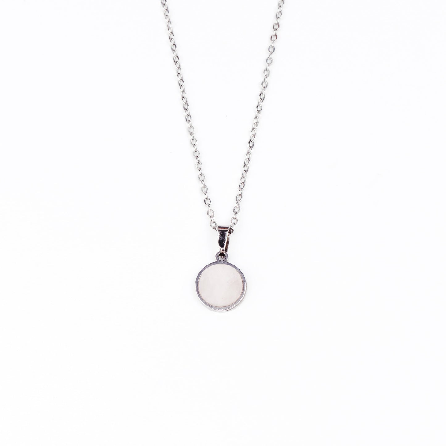 DAYA Rose Quartz Necklace Silver