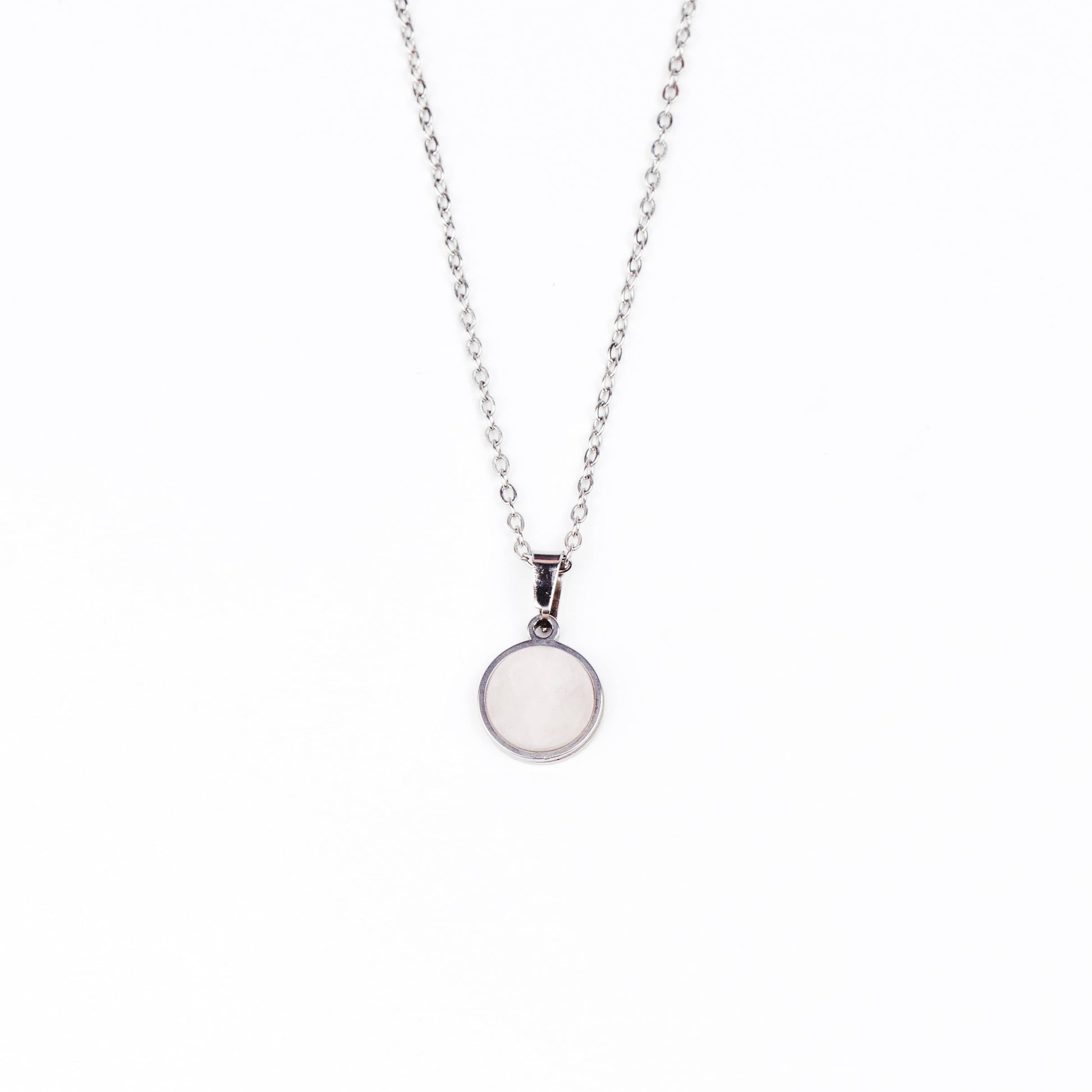 DAYA Rose Quartz Necklace Silver