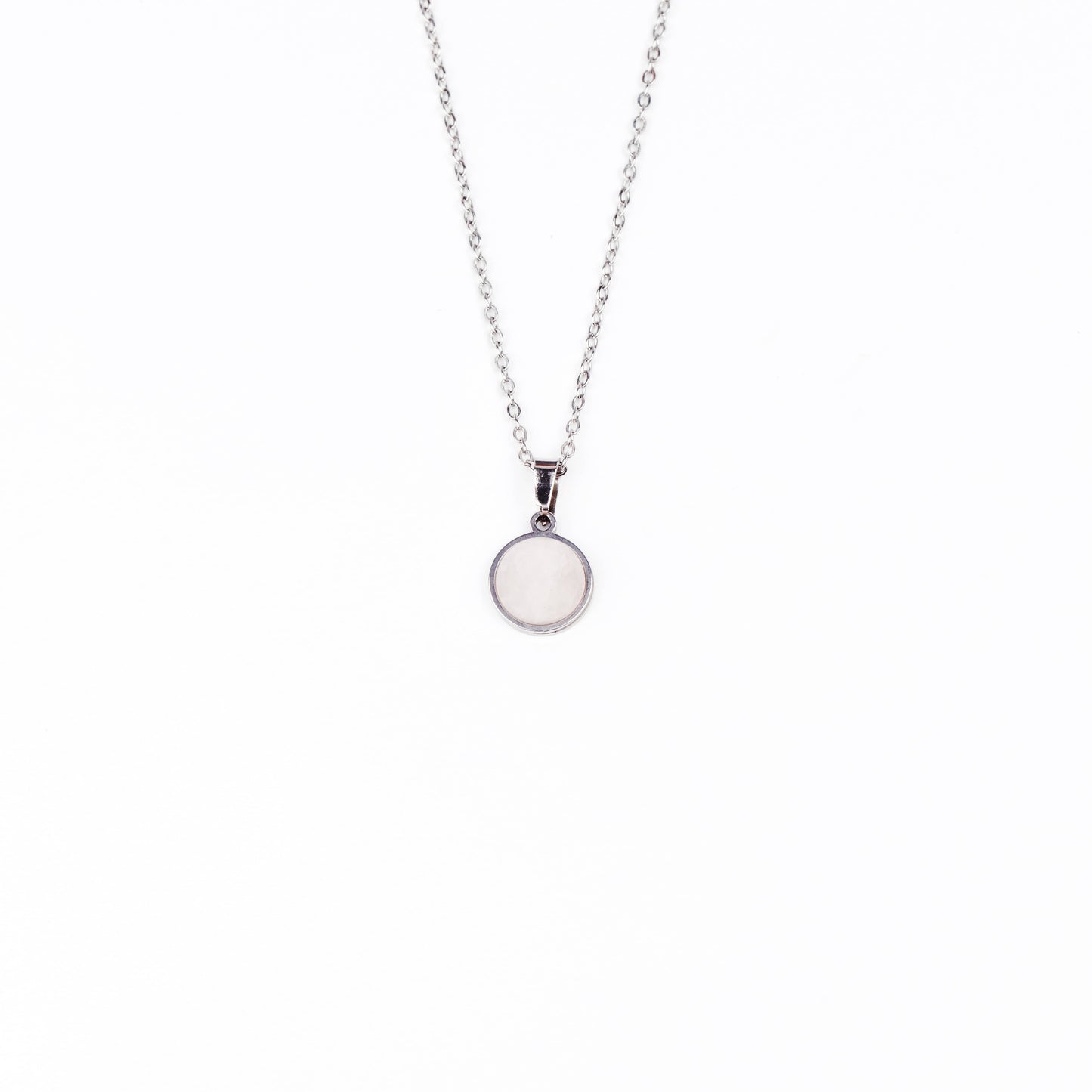 DAYA Rainbow Moonstone Pendant Necklace Silver