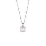 Load image into Gallery viewer, VARG Rainbow Moonstone Square Necklace - Silver
