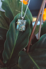 Load image into Gallery viewer, Fire Labradorite Square Pendant Necklace 925 Silver
