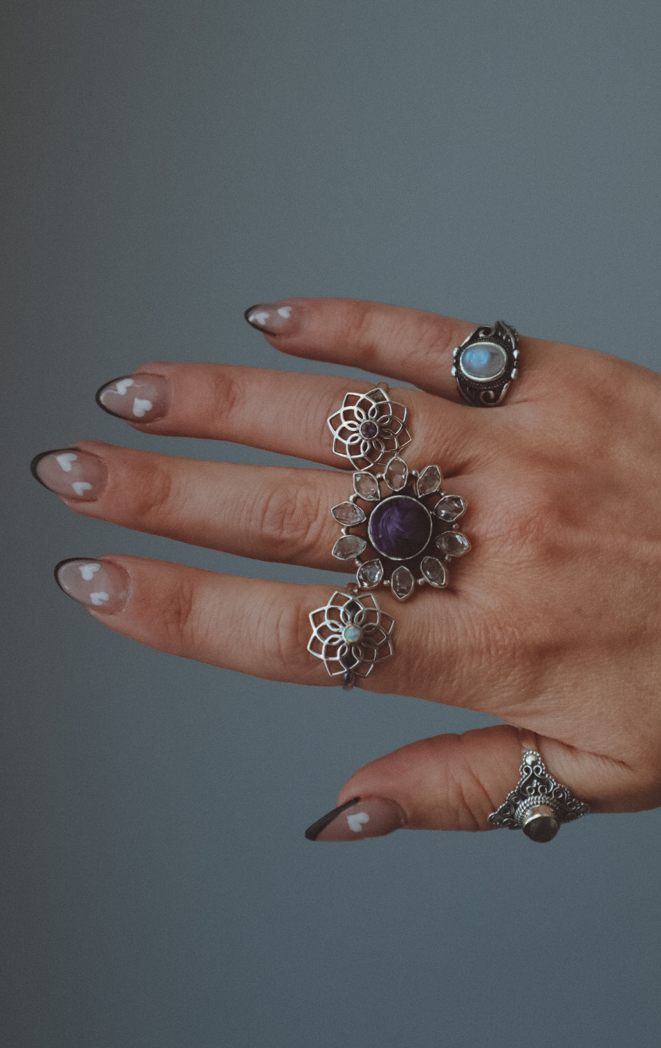 BALANCE Blue Labradorite Filigree Ring 925 Silver