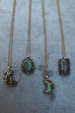 Load image into Gallery viewer, Labradorite Block Pendant Necklace - Gold 925 Silver
