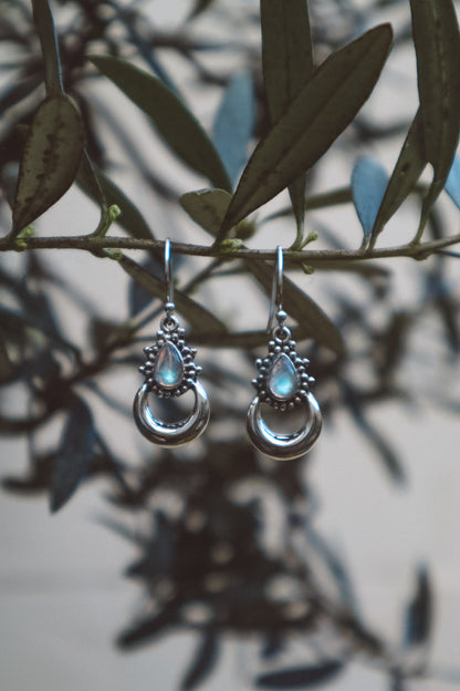 Chandra Rainbow Moonstone X 925 Silver Earrings