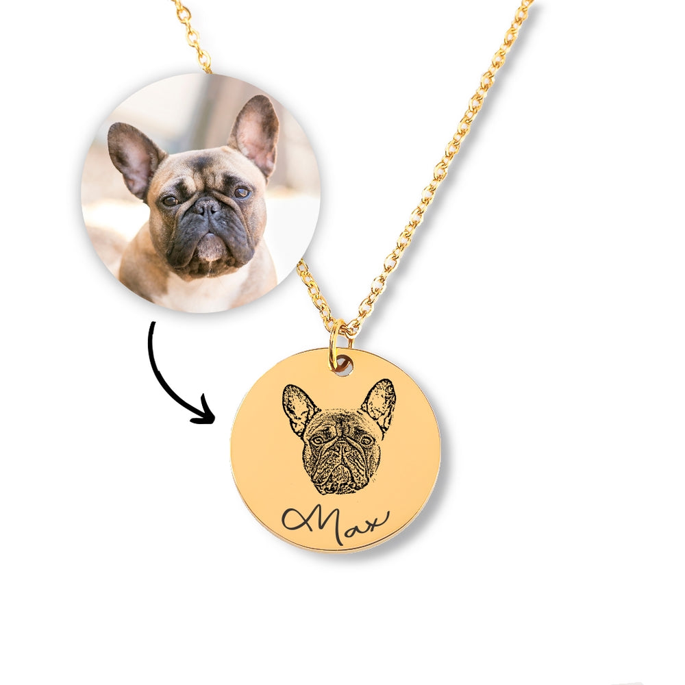 Personalized Dog Portrait Necklace - Custom