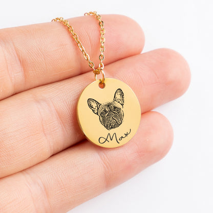 Personalized Dog Portrait Necklace - Custom