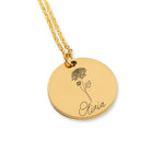 Cargar imagen en el visor de la galería, Personalized Name &amp; Birth Flower Necklace - Custom
