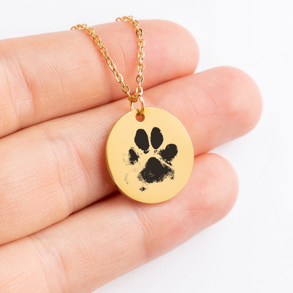 Personalized Paw Print Necklace - Custom