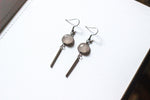 Load image into Gallery viewer, Rose Quartz Stainless Steel Silver Earrings
