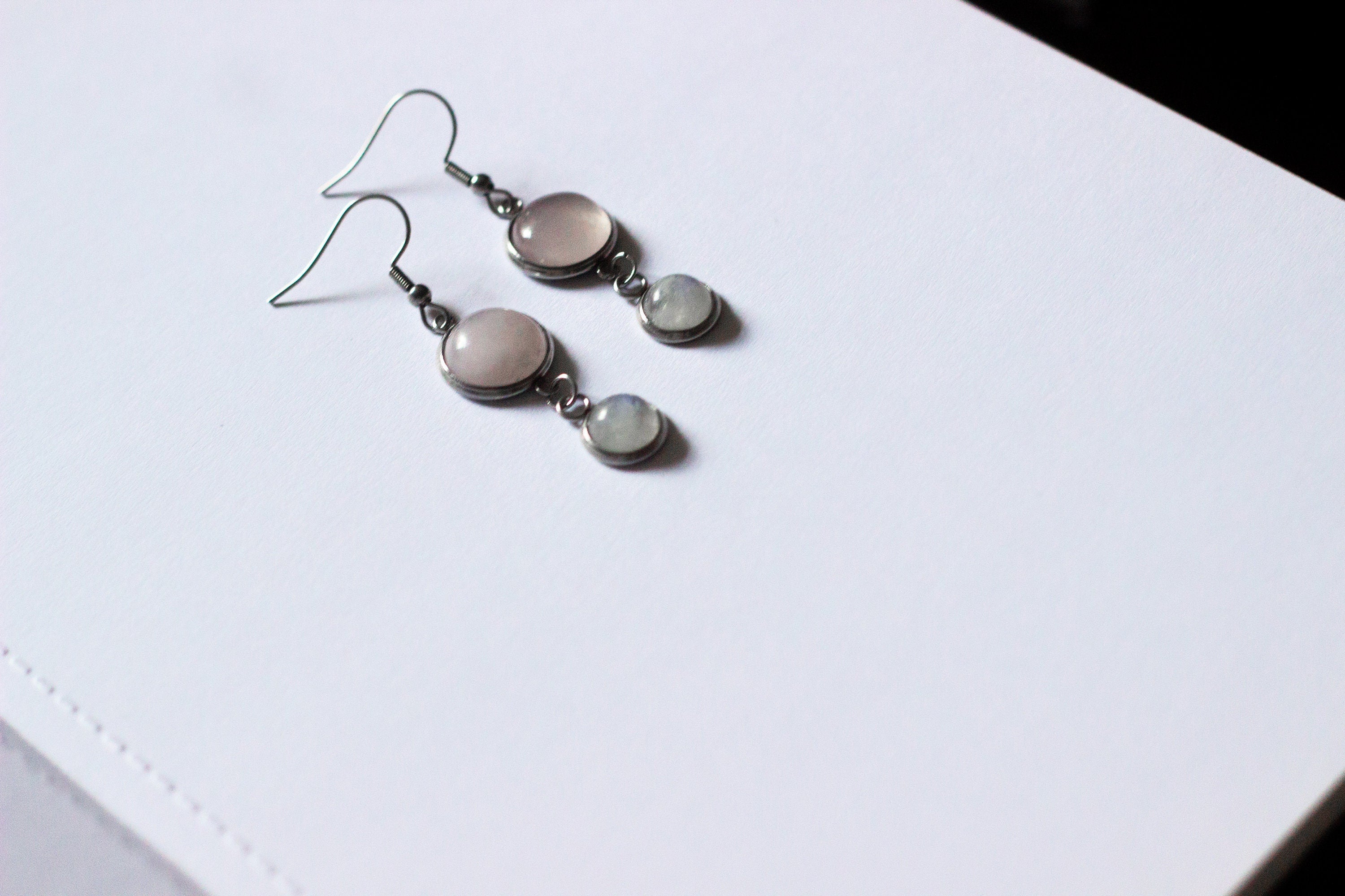 Rose Quartz X Moonstone Earrings