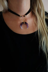 Aura Rose Quartz Choker Necklace Gold