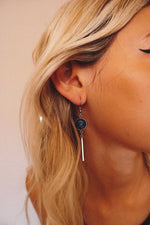 Load image into Gallery viewer, Kala - Lapis Lazuli Charm Dangling Earrings - Silver
