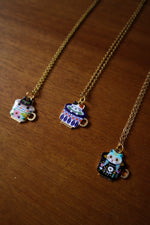 Load image into Gallery viewer, Cat in a cup pendant necklace
