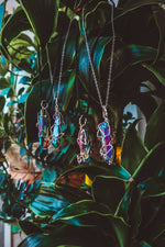 Load image into Gallery viewer, Wire Wrapped Titanium Quartz Pendant Necklace - Silver
