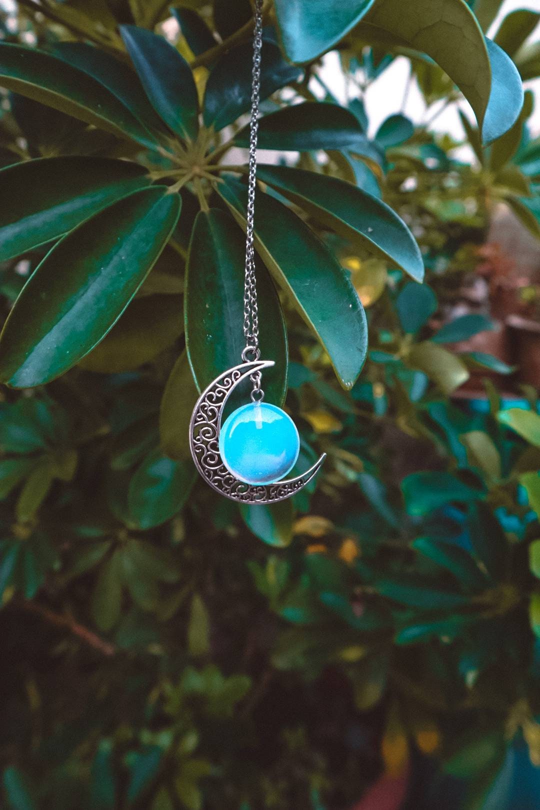 celestial necklace silver, celestial jewelry silver, malta handmade jewellery brand, malta jewellery, opalite necklace, opalite moon necklace, witchy jewelry, fairycore jewelry, fairycore necklace, silver moon necklace