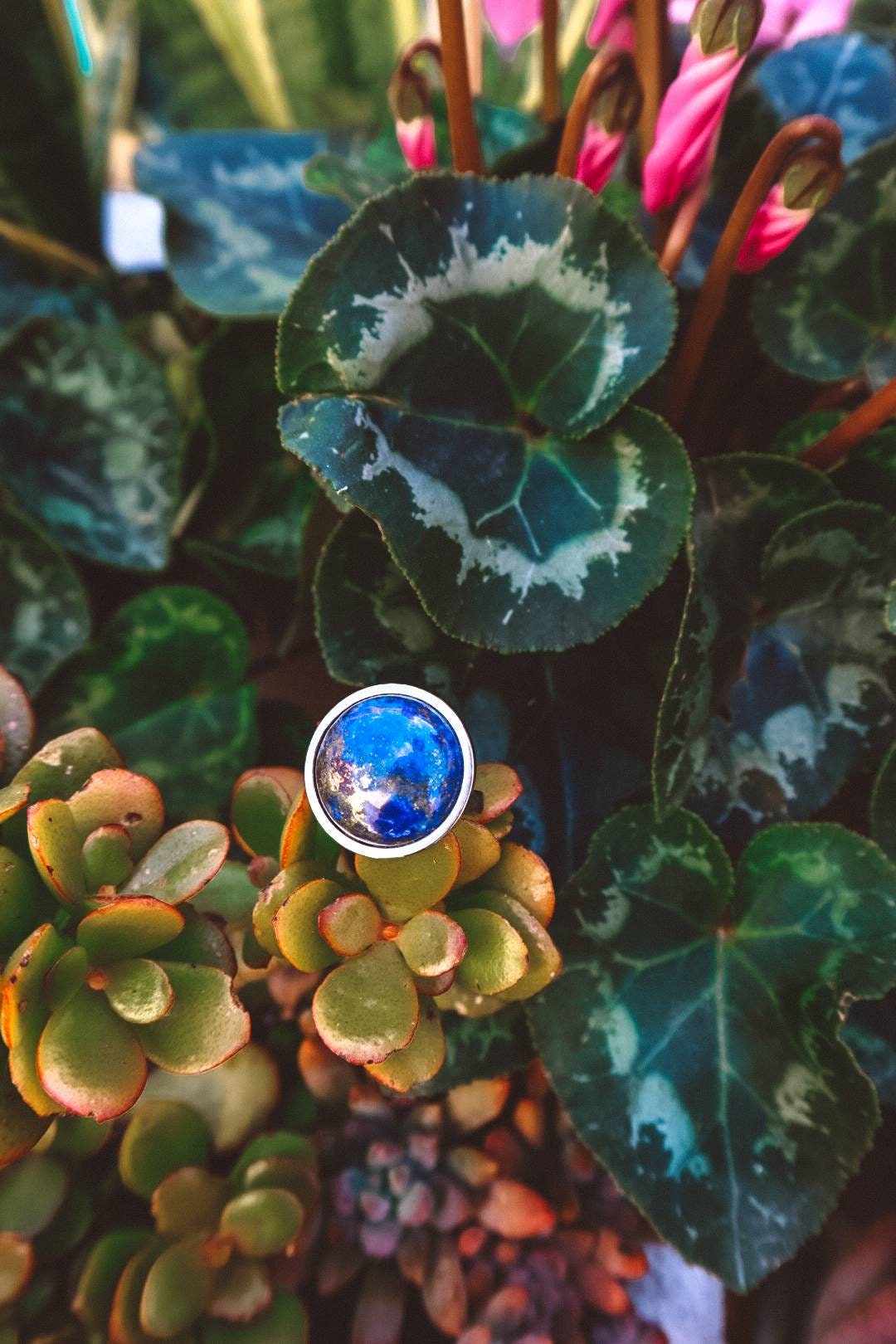 Lapis Lazuli Statement Ring - Silver