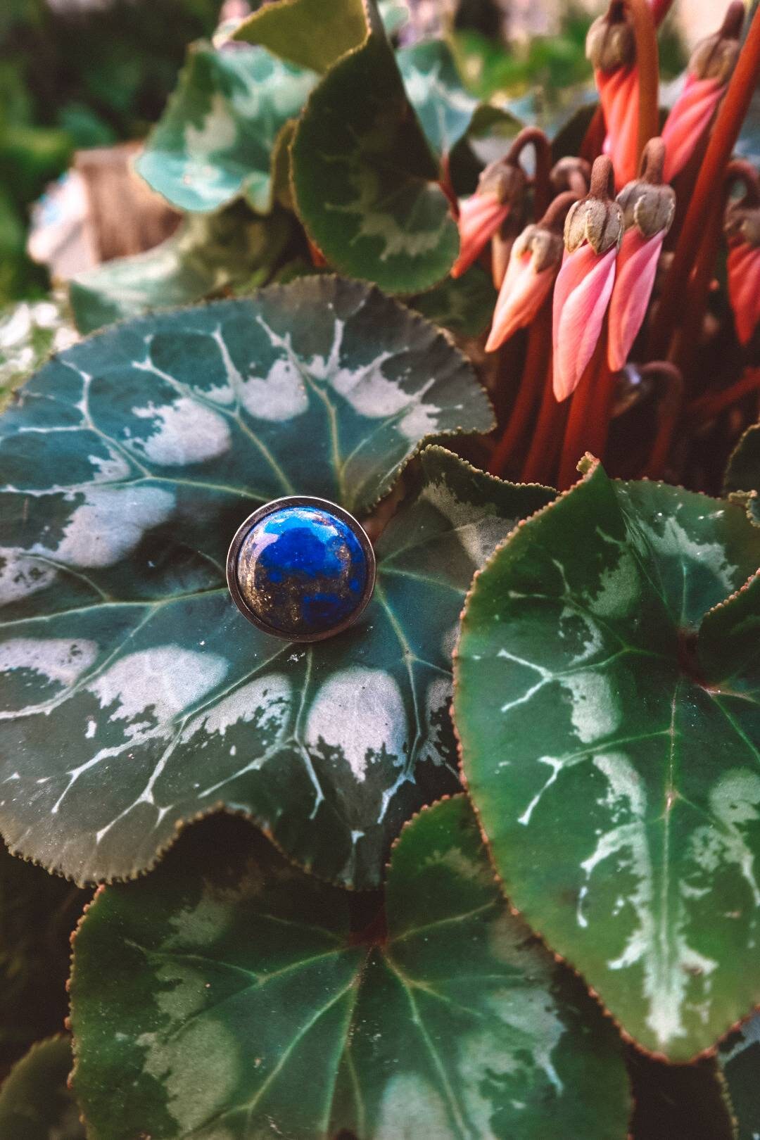 Lapis Lazuli Statement Ring - Silver