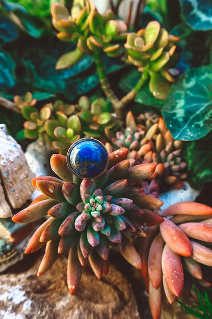 Lapis Lazuli Statement Ring - Silver