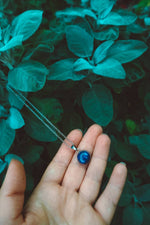 Load image into Gallery viewer, Lapis Lazuli Dainty Pendant Necklace - Silver
