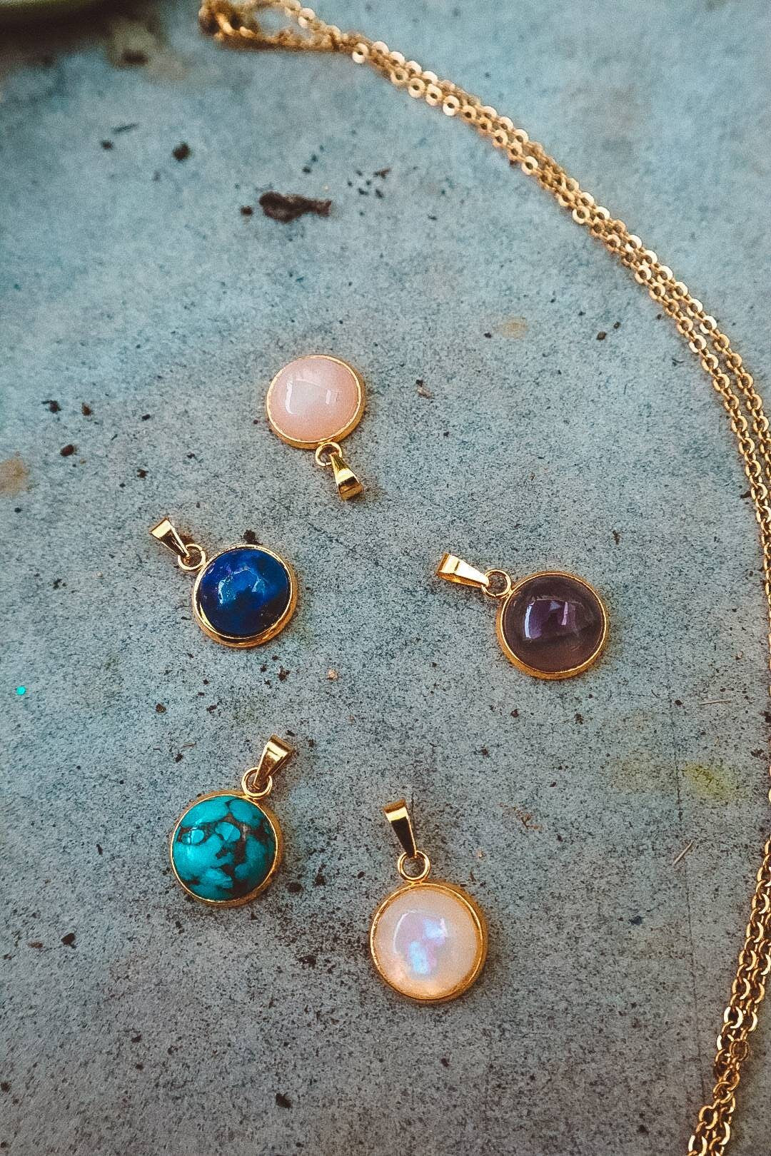 Lapis Lazuli Dainty Pendant Necklace - Silver